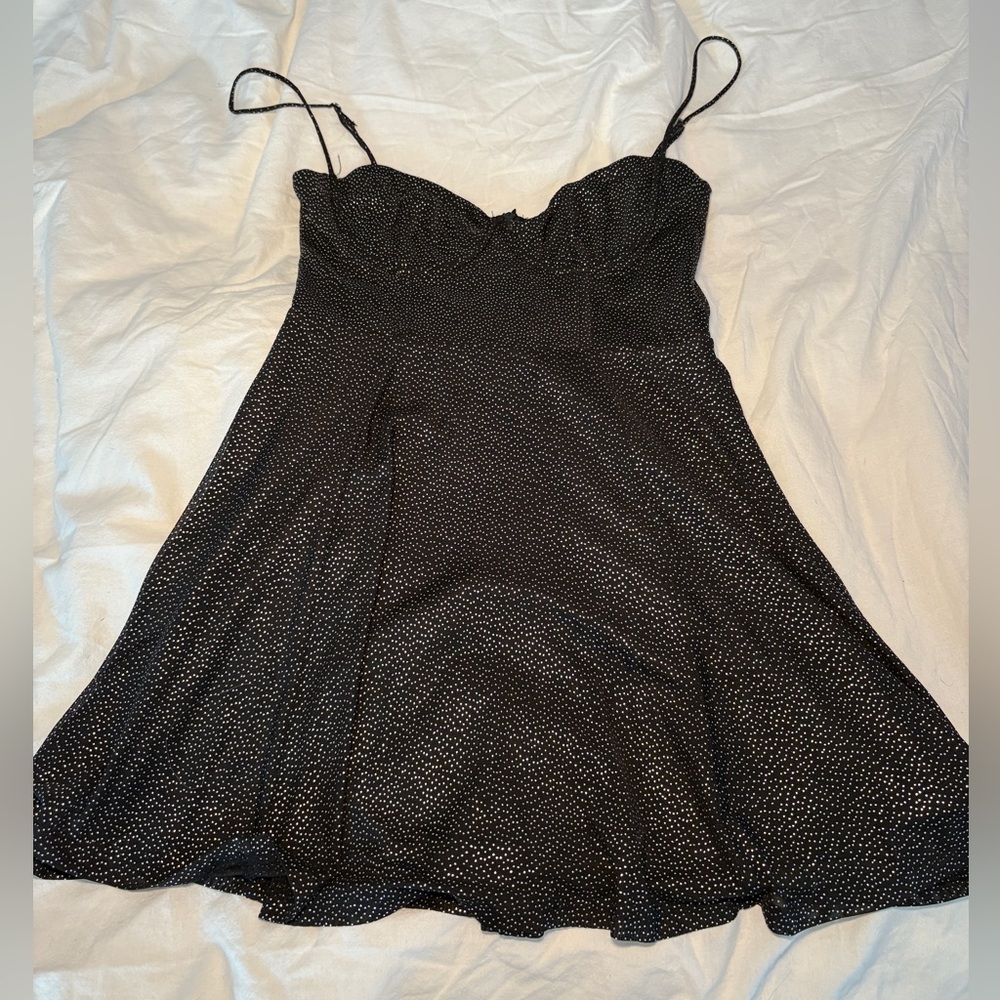 Lucy in the Sky Black and White Polka Dot reflective Dress